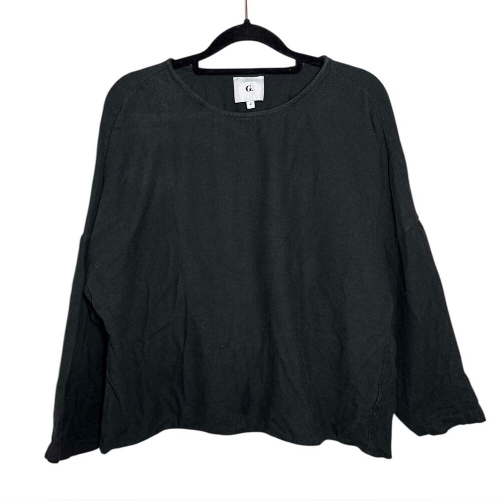 G. Label by Goop Dark Gray Flannel Gathered Back Tunic Top - 4